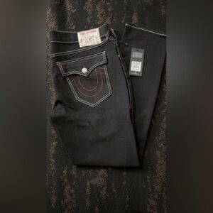 True Religion Black Jeans with White Contrast Stitching